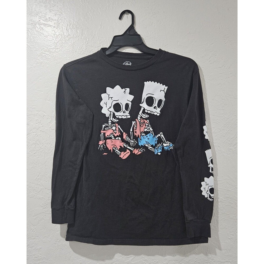 The Simpsons Bart & Lisa T-Shirt Adult Size Medium Skeletons Treehouse of Horror